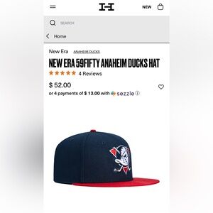 NEW ERA 59FIFTY ANAHEIM DUCKS FITTED